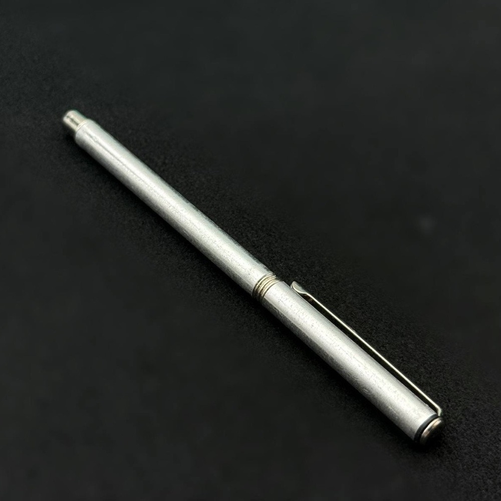 Vintage Stainless Steel Designer’s Ballpoint Pen With Clip Top